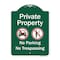 Signmission Private Property No Parking Or Trespassing W/ s Heavy-Gauge Aluminum Sign, 24" x 18", GW-1824-9916 A-DES-GW-1824-9916 - alternate 1
